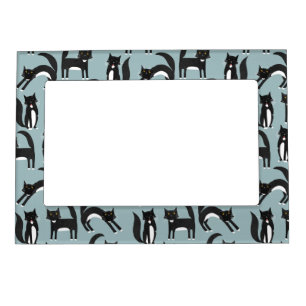 Black and White Tuxedo Cats Magnetic Frame