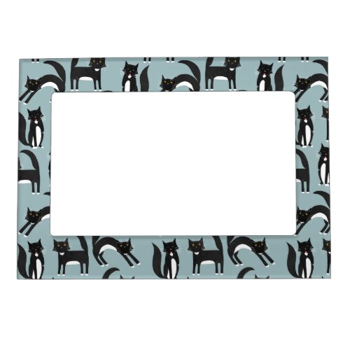 Black and White Tuxedo Cats Magnetic Frame