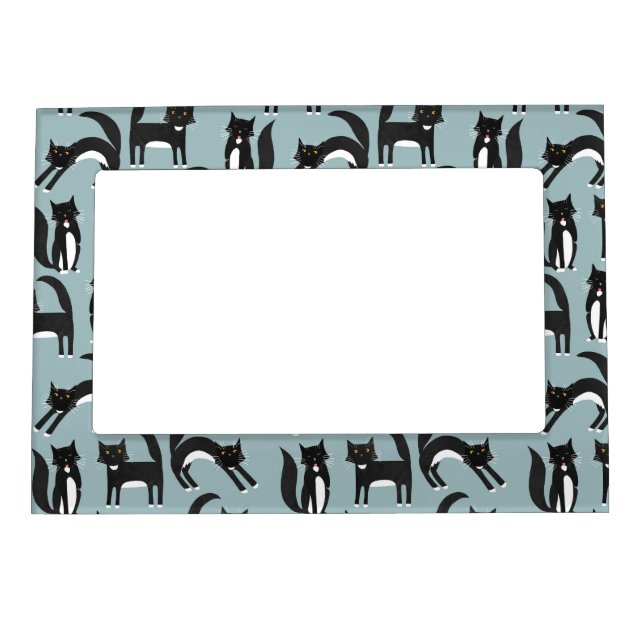 Black and White Tuxedo Cats Magnetic Frame (Front)
