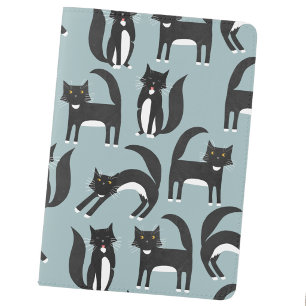 Black and White Tuxedo Cats Passport Holder