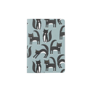 Black and White Tuxedo Cats Passport Holder