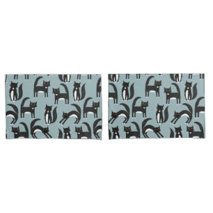 Black and White Tuxedo Cats Pillow Case