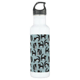Black and White Tuxedo Cats Stainless Steel Water Bottle