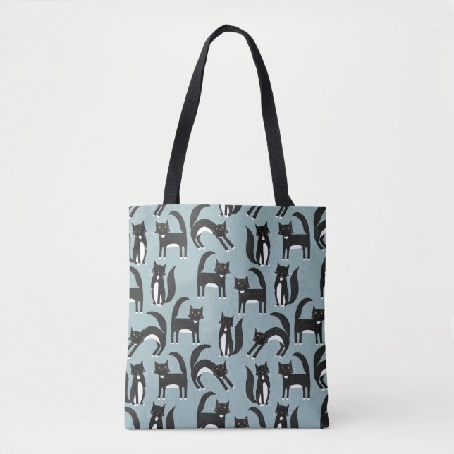 Black and White Tuxedo Cats Tote Bag (Front)