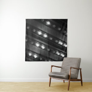Black and White Twinkle Light Tapestry