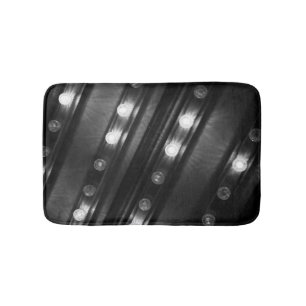 Black and White Twinkle Lights Bath Mat
