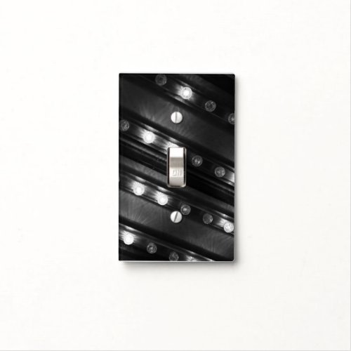 Black and White Twinkle Lights Light Switch Cover