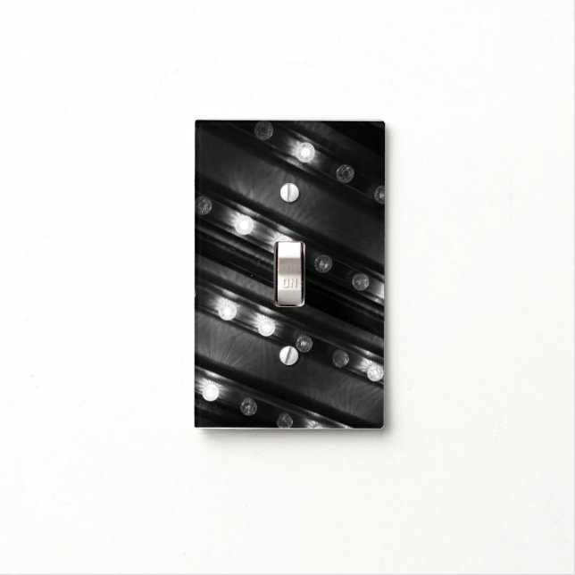 Black and White Twinkle Lights Light Switch Cover (In Situ)