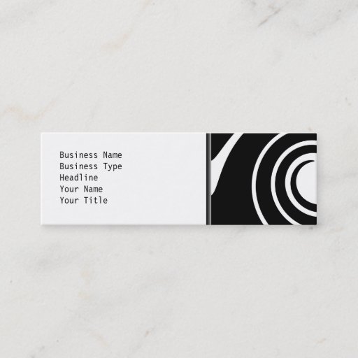 Customizable Black and White Twist. Business Card Template
