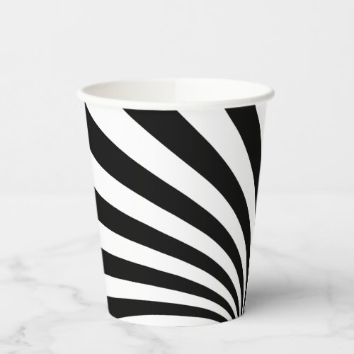 Black And White Twisty Stripes Paper Cup