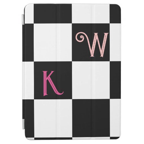 Black and White Two Initials Monogram  iPad Air Cover