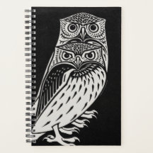 Black and White Two owls by Julie de Graag 2022