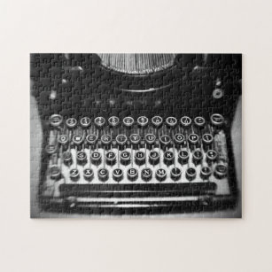 Black and White Typewriter Jigsaw Puzzle
