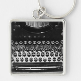 Black and White Typewriter Keychain