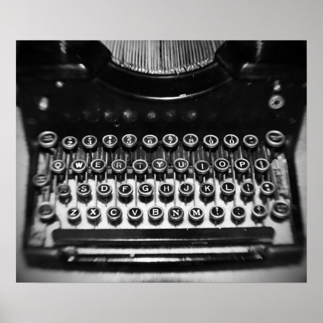 Black and White Typewriter Poster (Front)
