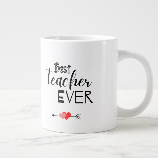 Black And White Typography Best Teacher Ever Mug (Right)