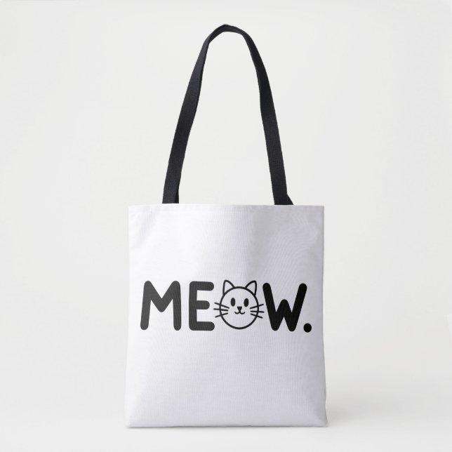 black-and-white typography design  tote bag (Front)