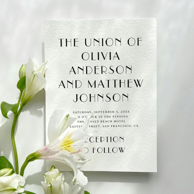 Black and White Typography Minimalist Wedding Invitation (Creator Uploaded)