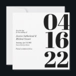 Black and White Typography Numeral Save the Date Invitation<br><div class="desc">Simple and modern save the date. Typography numerals with simple cursive text. 
Classic black and white save the date,  featuring back text on white background. 
For more advanced customisation of this design,  please click the "CUSTOMIZE" button above.</div>