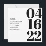 Black and White Typography Numeral Save the Date Invitation<br><div class="desc">Simple and modern save the date. Typography numerals with simple cursive text. 
Classic black and white save the date,  featuring back text on white background. 
For more advanced customisation of this design,  please click the "CUSTOMIZE" button above.</div>