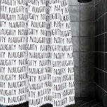 Black And White Typography Pattern Funny Naughty Shower Curtain at Zazzle