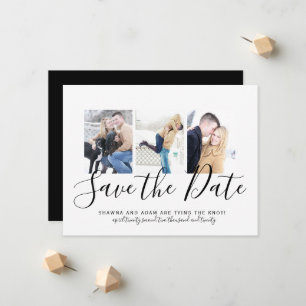 Black and White Typography Photo Save the Date Announcement