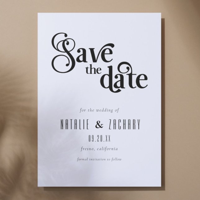Black and White Typography Wedding Save The Date (Creator Uploaded)