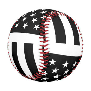 Black and White U.S. American Flag Baseball