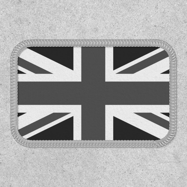 Black and White UK Flag Patch (Front)