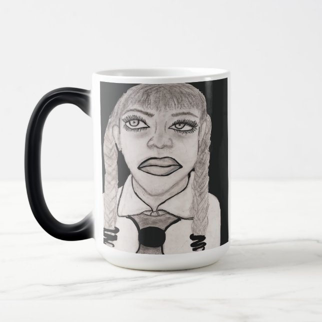 Black and White Unamused Mug (Left)