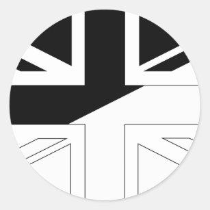 black and white union jack flag