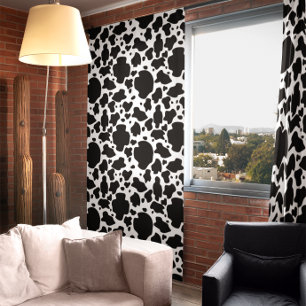 Black and White Unique Cow Pattern Curtain