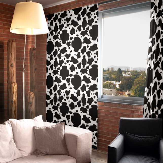 Black and White Unique Cow Pattern Curtain (Black and White Unique Cow Pattern Curtains)