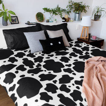 Black And White Unique Cow Pattern  Duvet Cover by holidayhearts at Zazzle