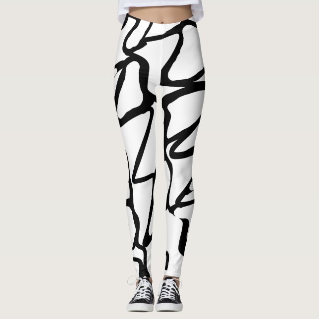 Black and white unique design  leggings (Front)