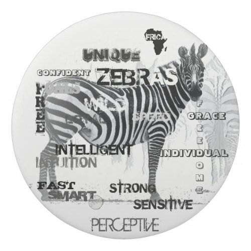 Black and White Unique Zebras Typography Eraser
