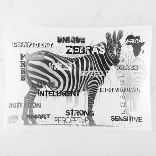Black and White Unique Zebras Typography Trinket Tray