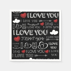 Black and White Valentine design Napkins