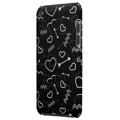 Black and White Valentines Love Heart and Arrow Barely There iPod Cover