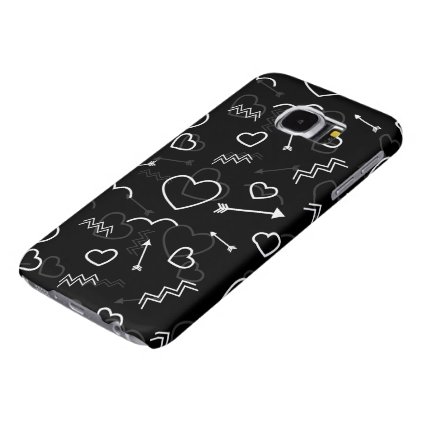 Black and White Valentines Love Heart and Arrow Samsung Galaxy S6 Case