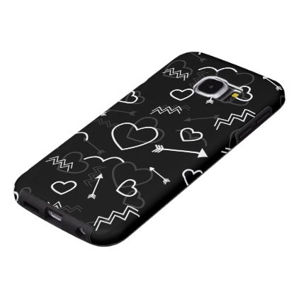 Black and White Valentines Love Heart and Arrow Samsung Galaxy S6 Case