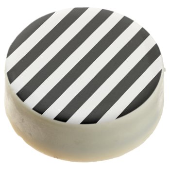 Black And White Vertical Referee Stripes Chocolate Dipped Oreo by ne1512BLVD at Zazzle