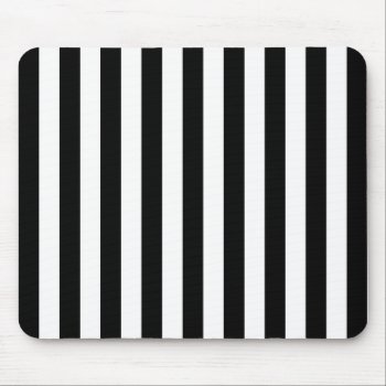 Black And White Vertical Referee Stripes Mouse Pad by ne1512BLVD at Zazzle