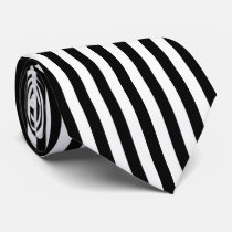 Black and White Vertical Referee Stripes Neck Tie Black and White Vertical Referee Stripes Neck Tie