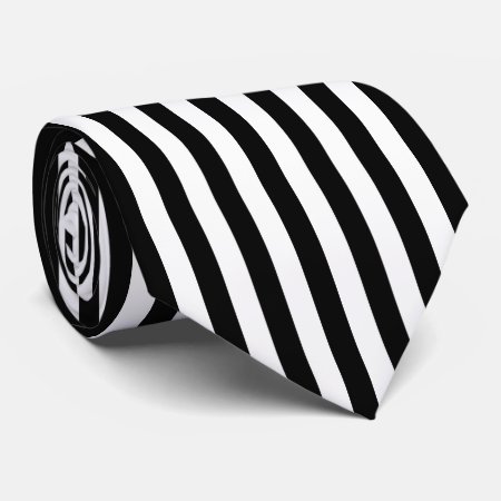 Black And White Vertical Referee Stripes Neck Tie