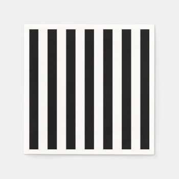 Black And White Vertical Referee Stripes Paper Napkins by ne1512BLVD at Zazzle