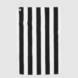 Black And White Vertical Stripe Pattern  Golf Towel at Zazzle