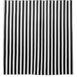 Black And White Vertical Stripe Shower Curtain