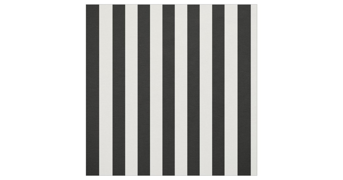 Black and White Vertical Stripes Fabric | Zazzle