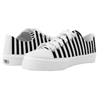 Black And White Stripes Canvas Shoes & Printed Shoes | Zazzle